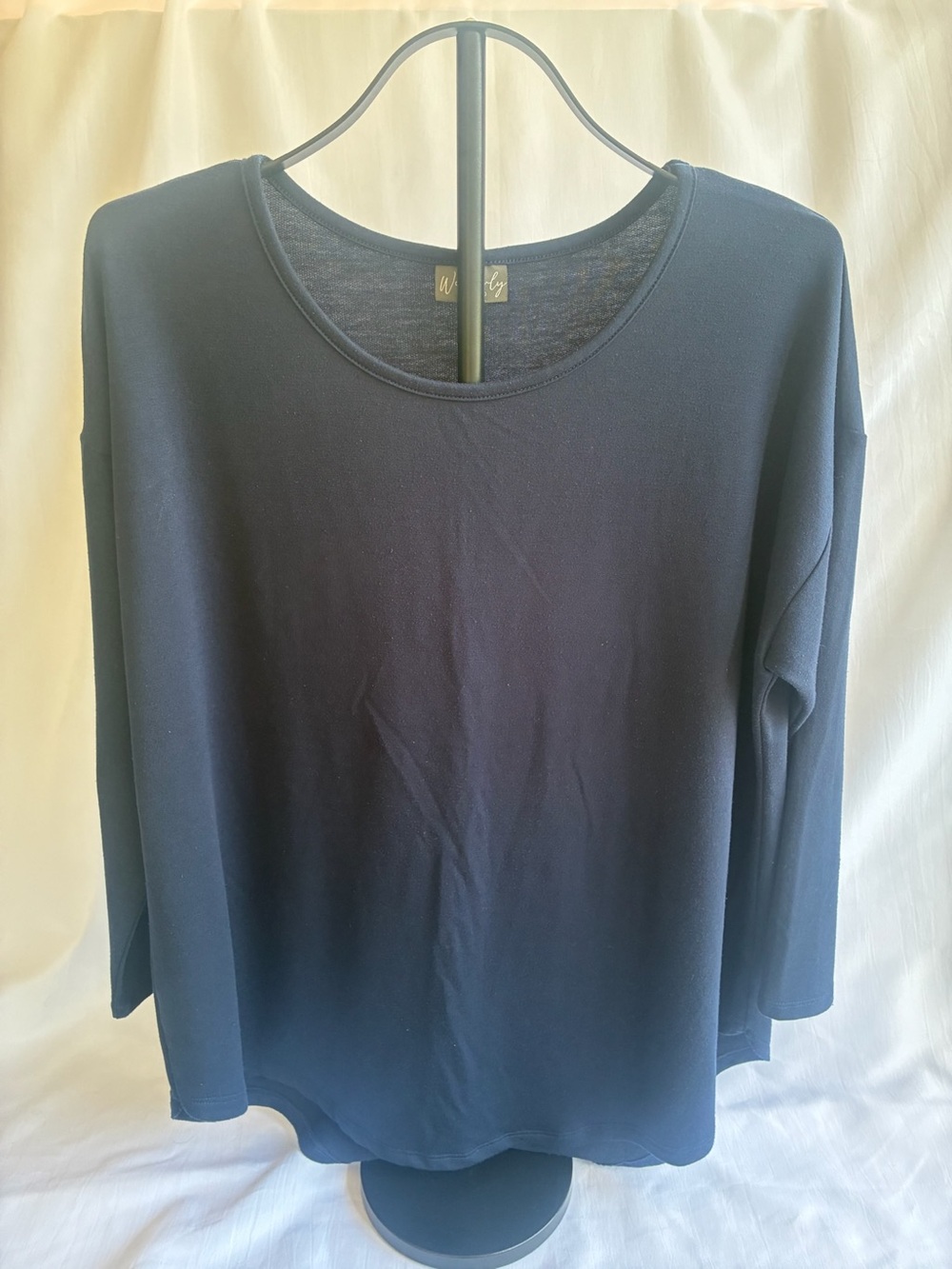 Wonderly Women's Navy Long Sleeve Drop Shoulder Top XL